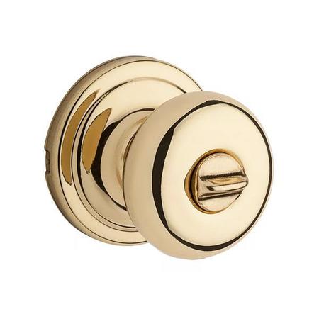 KWIKSET Kwikset: Hancock Privecy Door Knob with Round Rose / Polished Brass KWS-730H-RDT-3